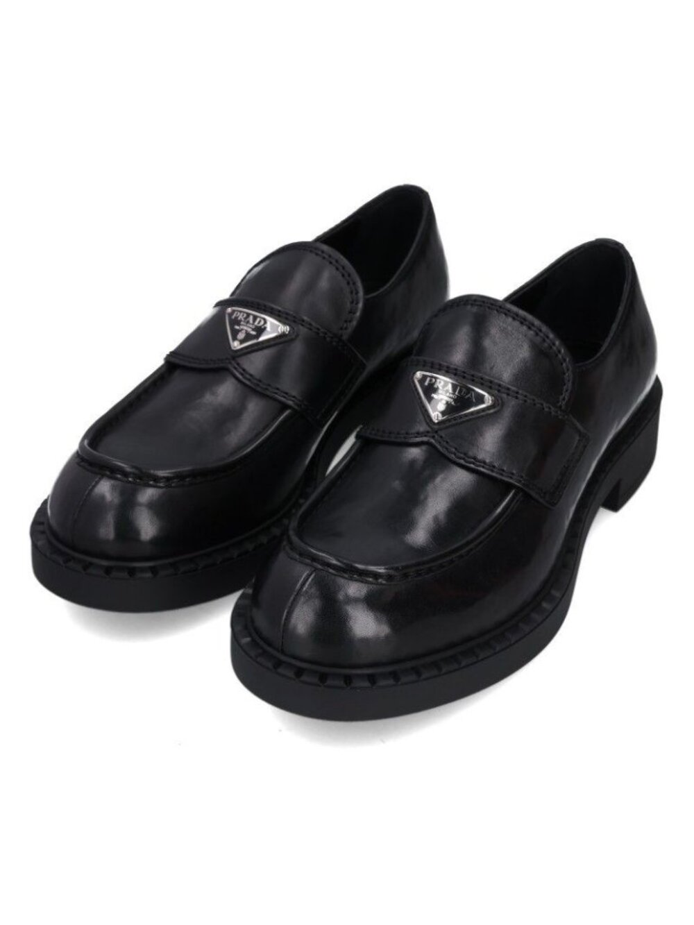 Prada Triangle Plate Loafers